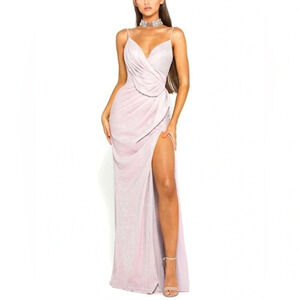 Portia & Scarlett Sequin Gown Leg Split Pink Size XS NWT